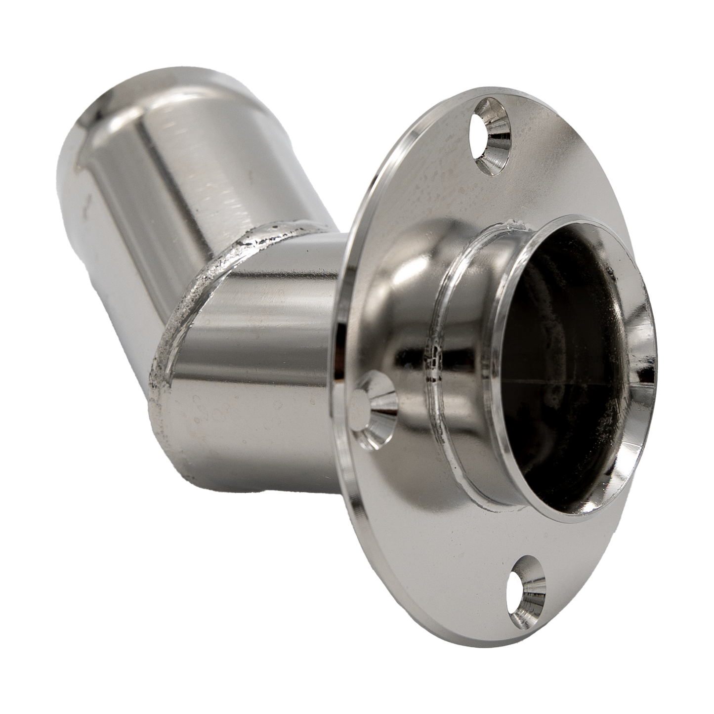 Thru hull exhaust pipe - 45° angle, SS, connection 45 mm