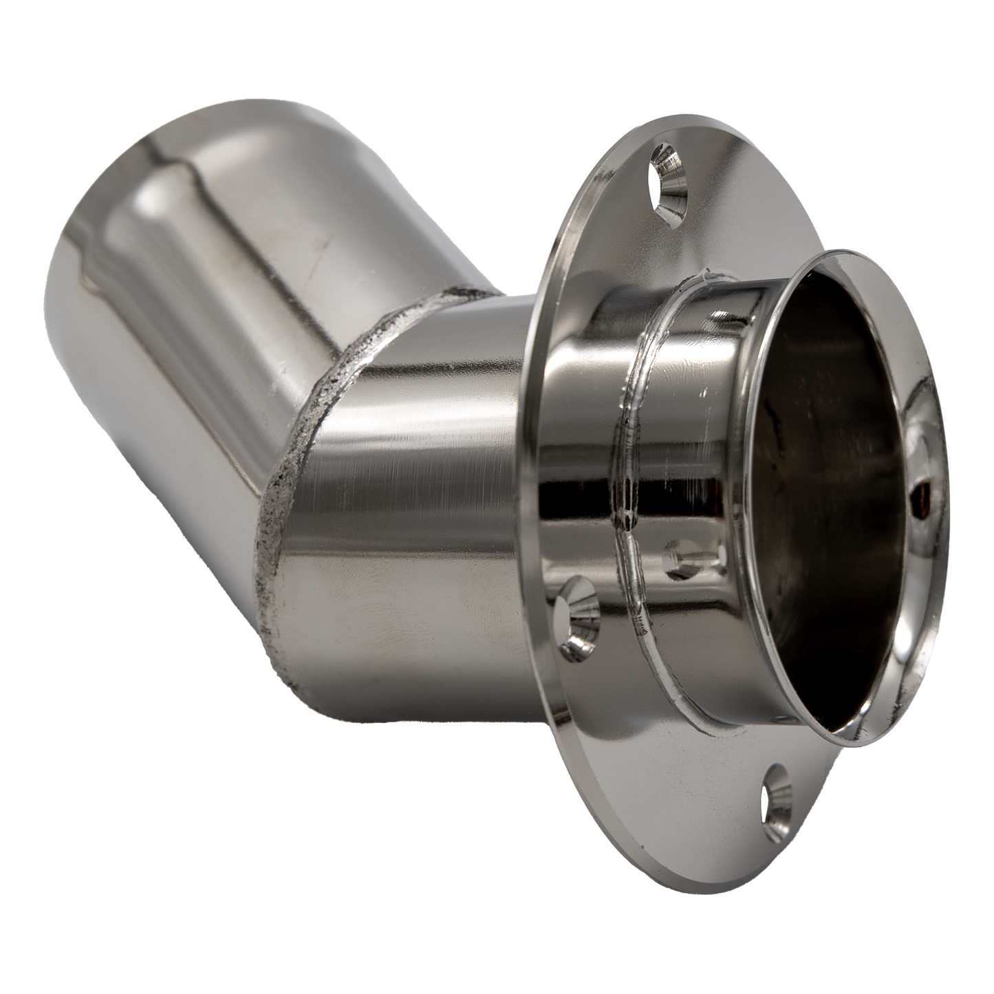 Thru hull exhaust pipe - 45° angle, SS, connection 60 mm