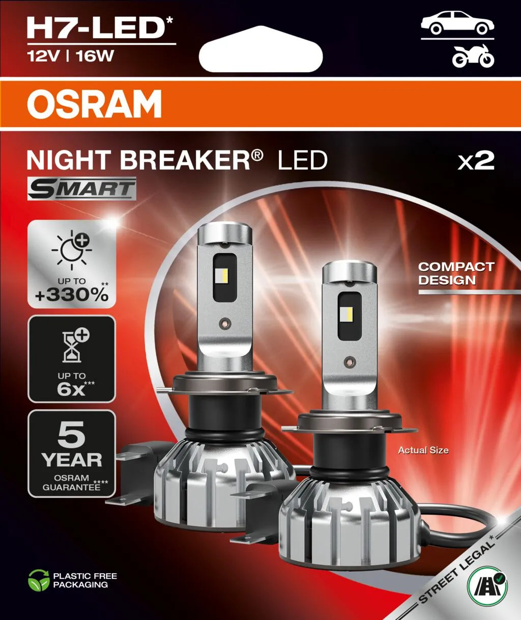 Osram Glühlampe, Fernscheinwerfer NIGHT BREAKER® LED SMART H7 Fiat Ducato 250/290 mit Zulassung