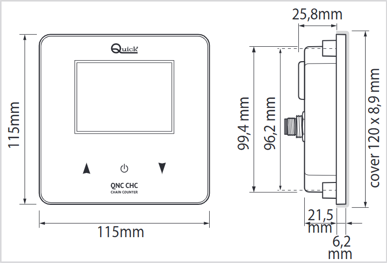 QUICK Kettenzählwerk QNC CHC 12/24V mit Display 3,5'