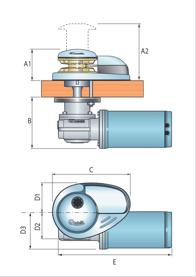 QUICK Ankerwinde Prince DP1 12V 500W für Kette 6mm
