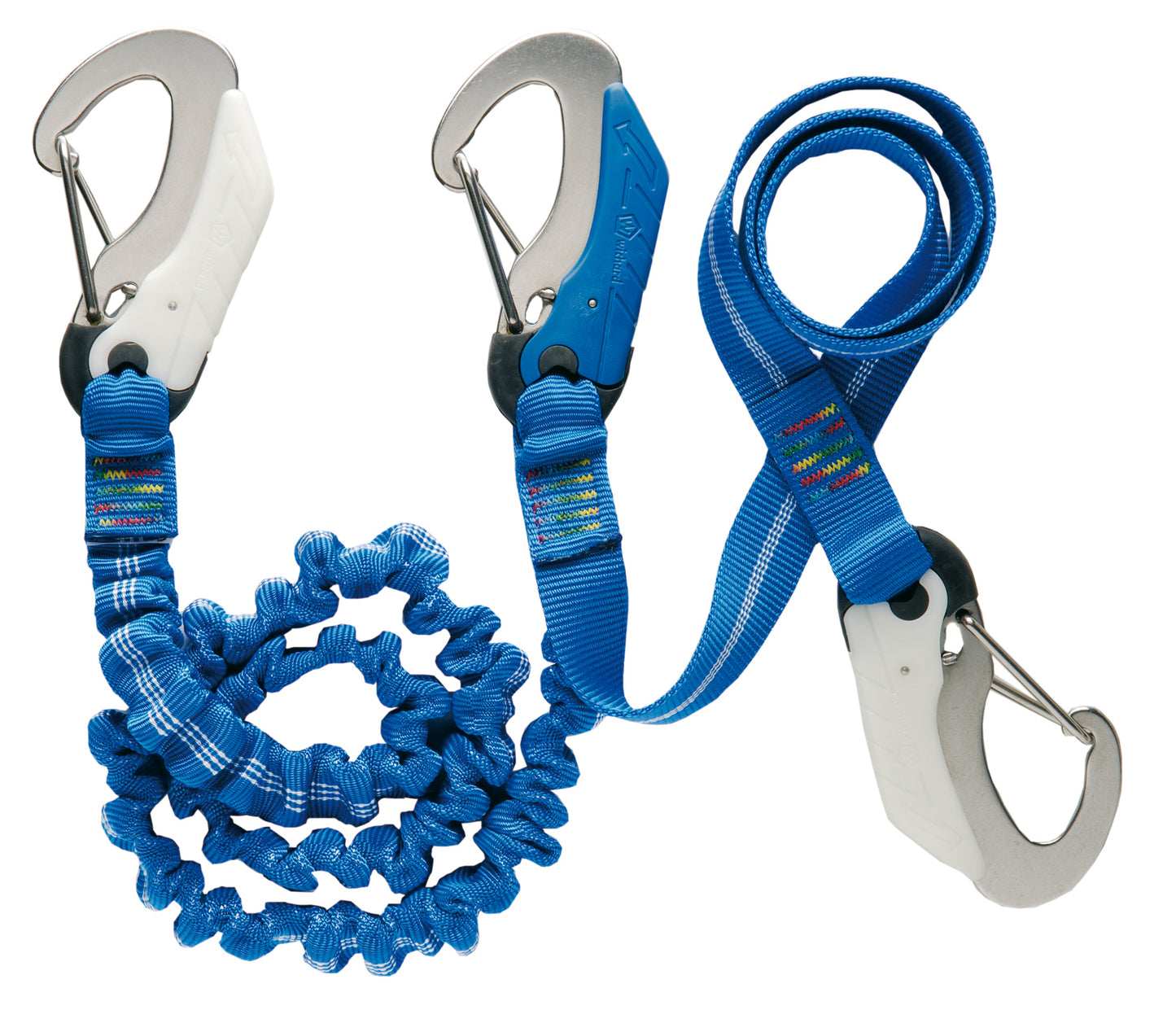 WICHARD Lifeline elastisch mit 3 Edelstahl-Karabinern, (Stretch-)Gurte 2+1m