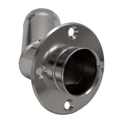 Thru hull exhaust pipe - 45° angle, SS, connection 40 mm