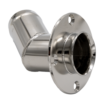 Thru hull exhaust pipe - 45° angle, SS, connection 45 mm
