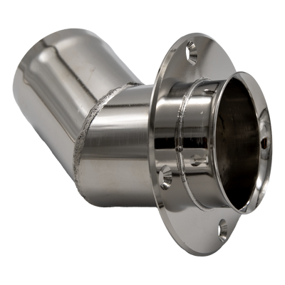 Thru hull exhaust pipe - 45° angle, SS, connection 60 mm