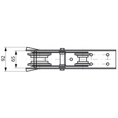 Bugrolle mit Wippe A2 und Nylonrolle, 333x92mm
