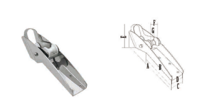 Edelstahl Bugrolle mit Wippe