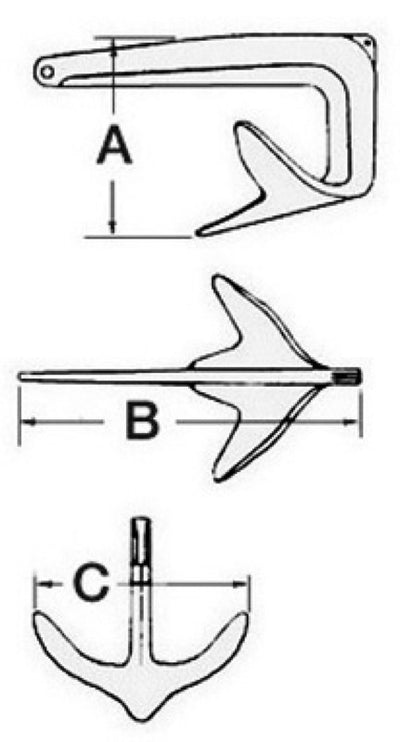 Trefoil Anker, klappbar