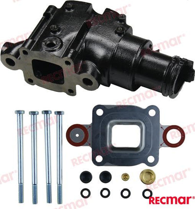 ABGASKNIE MERCRUISER M V6 & V8 262, 305, 350, 377, 383 MPI (2002+) 7º (4” O.D. RISER)