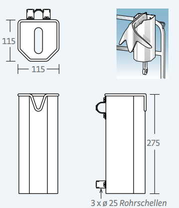 Ankerköcher / Ankerhalter für Bruce-Anker bis 15 kg