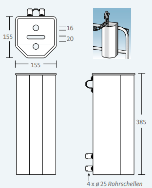 Ankerköcher / Ankerhalter für Klappdraggen