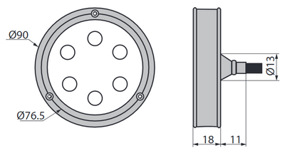 LED-Unterwasserlicht Merlin GFK/A4 12/24V 14W blau