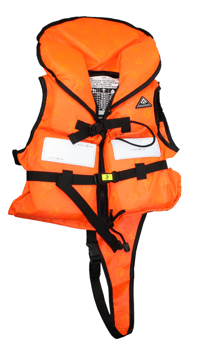 Feststoff-Rettungsweste 40N für Kinder 15-30kg mit Reißverschl., orange