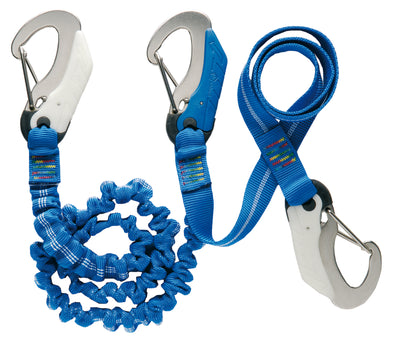 WICHARD Lifeline elastisch mit 3 Edelstahl-Karabinern, (Stretch-)Gurte 2+1m